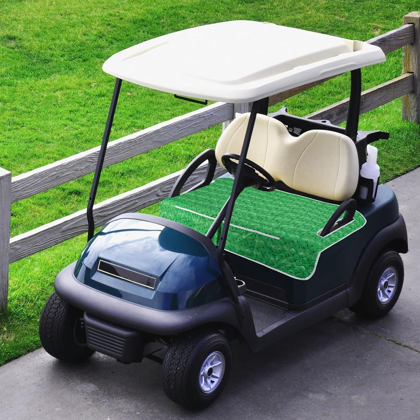 Golf Cart Seat Covers, Universal Golf Cart Seat Towel Blanket with 4 Front Pockets & Nonskid Bottom Fits for EZGO, Yamaha, Club Car and More 2 Person Seats Golf Carts.Golf Accessories Gift for Men