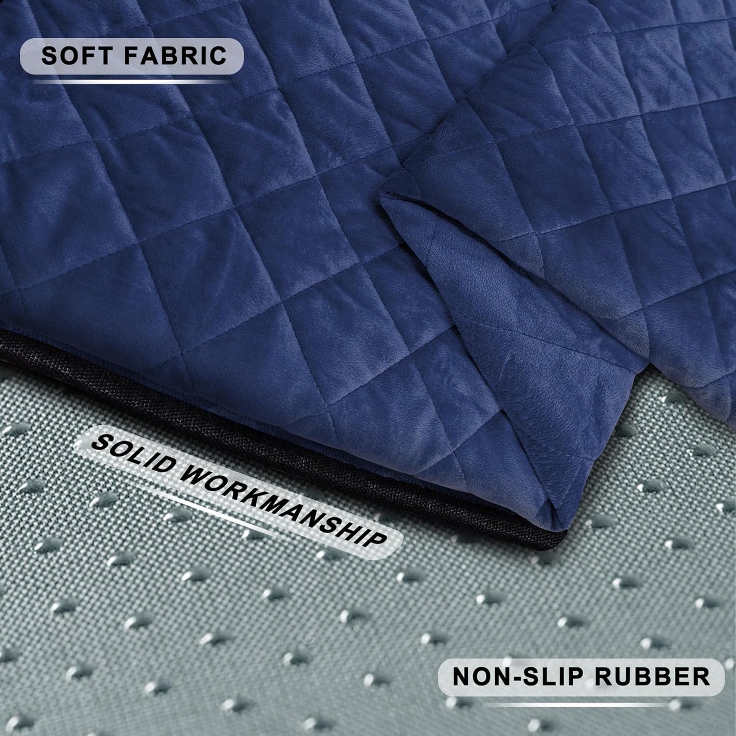 YOKYHOM Golf Cart Seat Covers, Golf Cart Seat Towel Blanket, Short Plush Surface, Soft and Comfortable, Suits EZGO, Yamaha, Club Car and Other 2-Seat Golf Carts, 51"x 30.5", Blue Black