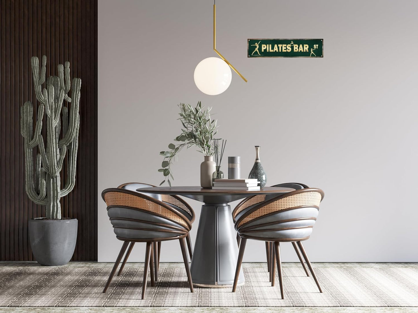 AWISZZZ Pilates Bar ST Workout Poster Green Girls Room Door Decor Metal Tin Sign Wall Decor Retro Art Signs for Home Decor Gifts 16x4 in