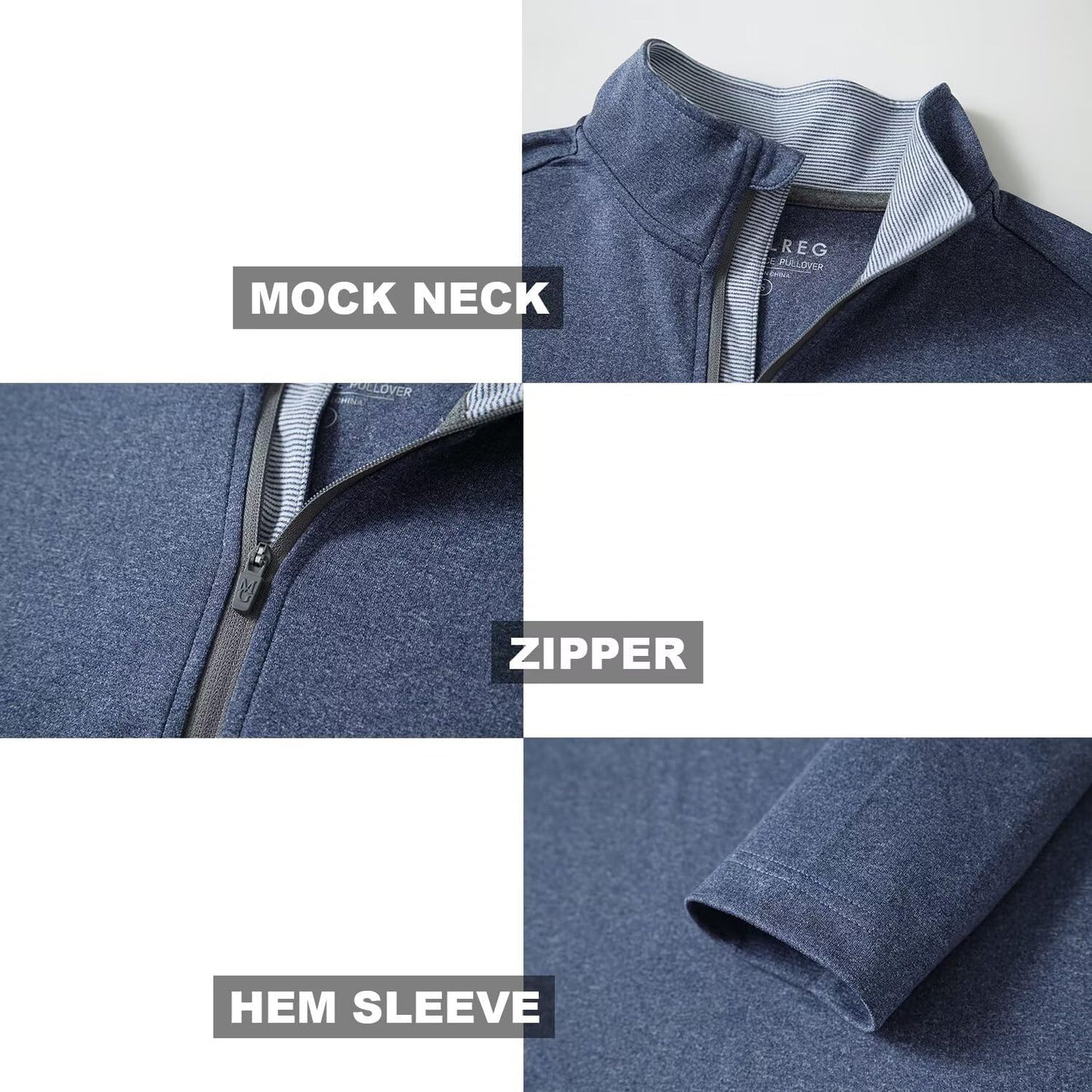 M MAELREG Quarter Zip Golf Pullover Men Dry Fit Long Sleeve Performance Wicking Mock Neck 1/4 Zip Pullover Mens Sweatshirt