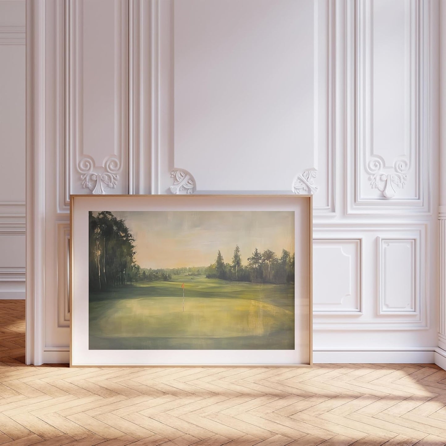 Vintage Golf Course Premium Giclee Fine Art Prints - Antique Style Golf Course Painting Posters, Golf Wall Art, Aesthetic Golfing Poster for Home Office Decor, Ready to Frame