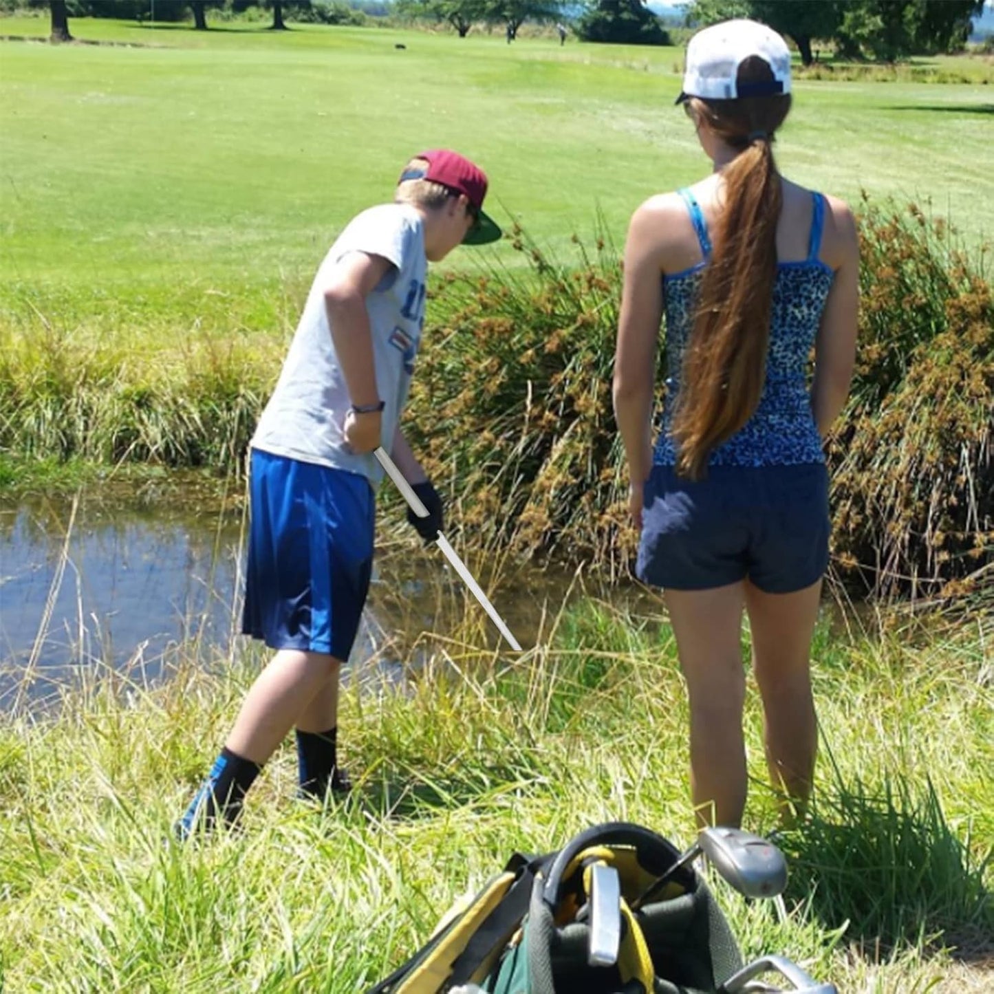 HOW TRUE Golf Ball Retriever, 15ft 18ft Aluminum Alloy Golf Ball Retriever for Water Telescopic Golf Ball Picker Upper, Golf Accessories for Men