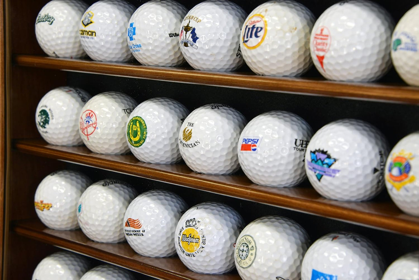 Golf Ball Display Case Holder Cabinet Wall Rack Stand Select Your Size 98% UV Lockable 5 Sizes 4 Colors to Choose