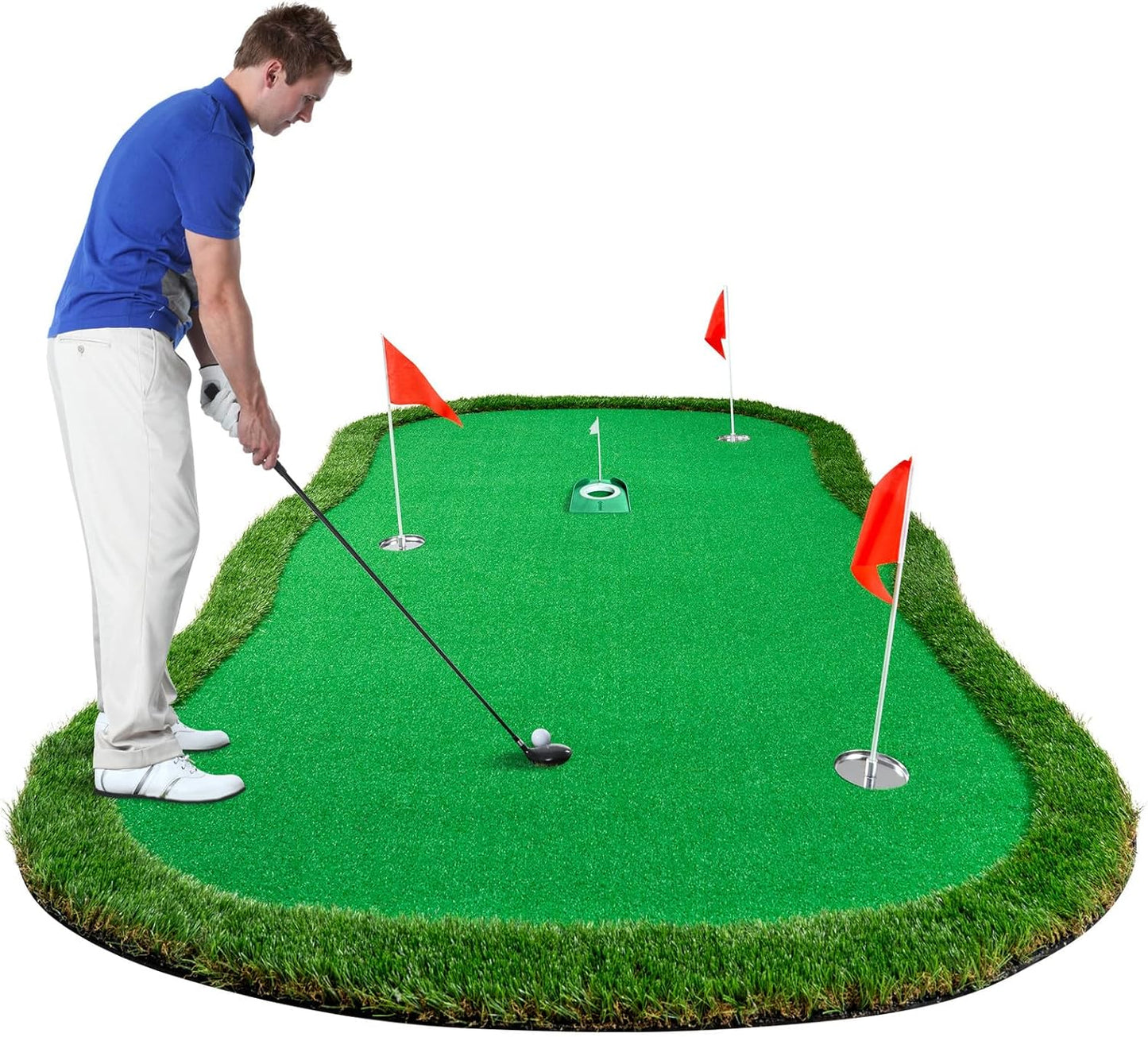 Wekin Golf Putting Green,5x10ft Thickening Professional Large Golf Putting Mat with Realistic Turf for Indoor & Outdoor, Golf Game Practice Equipment