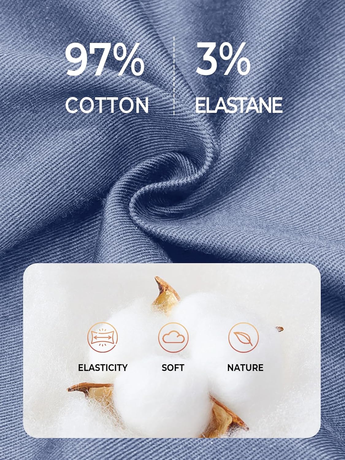 NORTHYARD Mens Casual Shorts-Cotton 9" Golf Hiking Drawstring Elastic Waist Work Shorts with Zipper Pockets