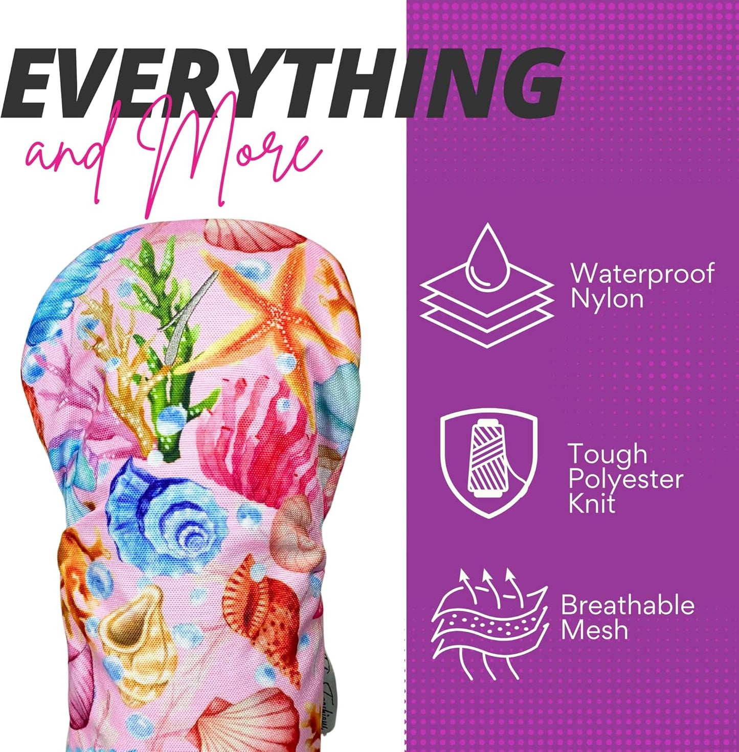 Taboo Fashions Resort Collection Golf Club Covers for Women - Numbered Golf Headcovers Set for Driver, Fairway and Hybrid Clubs - Weather Resistant, Pack of 4