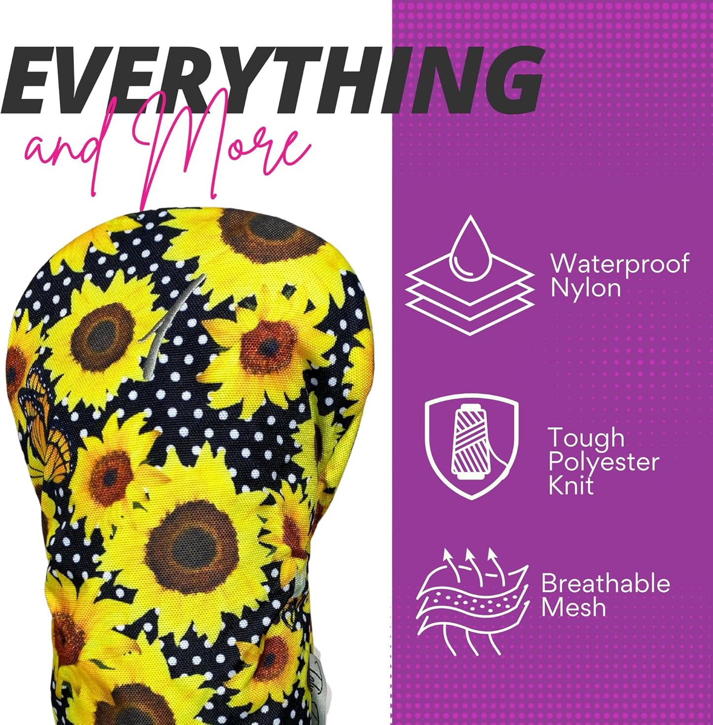 Taboo Fashions Resort Collection Golf Club Covers for Women - Numbered Golf Headcovers Set for Driver, Fairway and Hybrid Clubs - Weather Resistant, Pack of 4