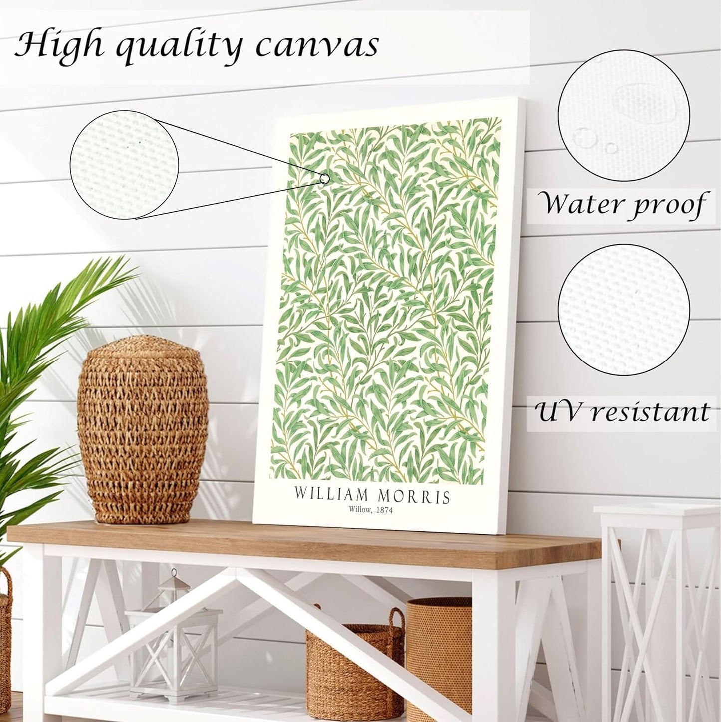 Induslyfe Framed Grass Wall Art Canvas Decor Set of 3, Matisse Wall Art Framed Prints Posters Mid Century Modern Art, Aesthetic Floral Botanical wall art for bedroom, living room, bathroom 12x16