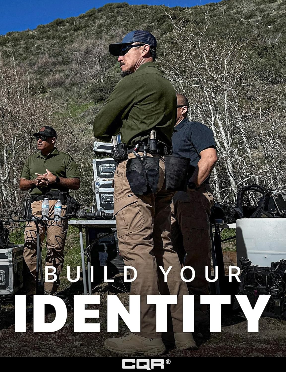 CQR Men's Polo Shirt, Long Sleeve Tactical Shirts, Outdoor UPF 50+ Pique Shirt, Dry Fit Lightweight Golf Shirts