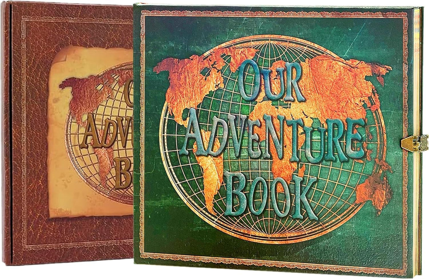 Adventure Book Handcrafted Leather-Bound Scrapbook,Tailored for Preserving Cherished Moments,Gift for Couples' Anniversaries,Weddings,Globetrotters,Birthdays&Note-taking Gifts (Darkolivegreen)