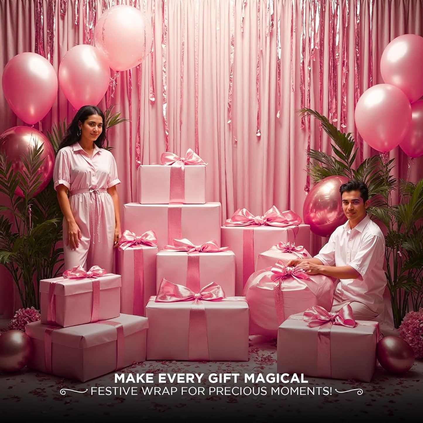 SANZIX 120 Sheets Rose Gold Tissue Paper for Gift Bags Bulk 14x20 Inch - Rose Gold Christmas Wrapping Paper Perfect for Christmas Gifts Wrap, Wedding, Valentines Day, DIY, Holiday & Xmas Decorations