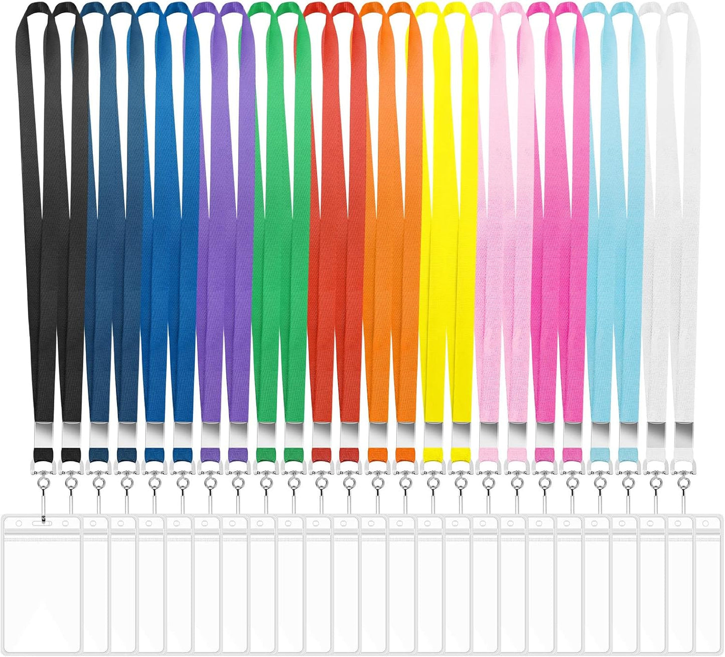 24 Pack Lanyards for ID Badges Cruise Lanyard for Ship Cards with Waterproof ID Badge Holder Cruise Essentials 2025 (12 Colors)