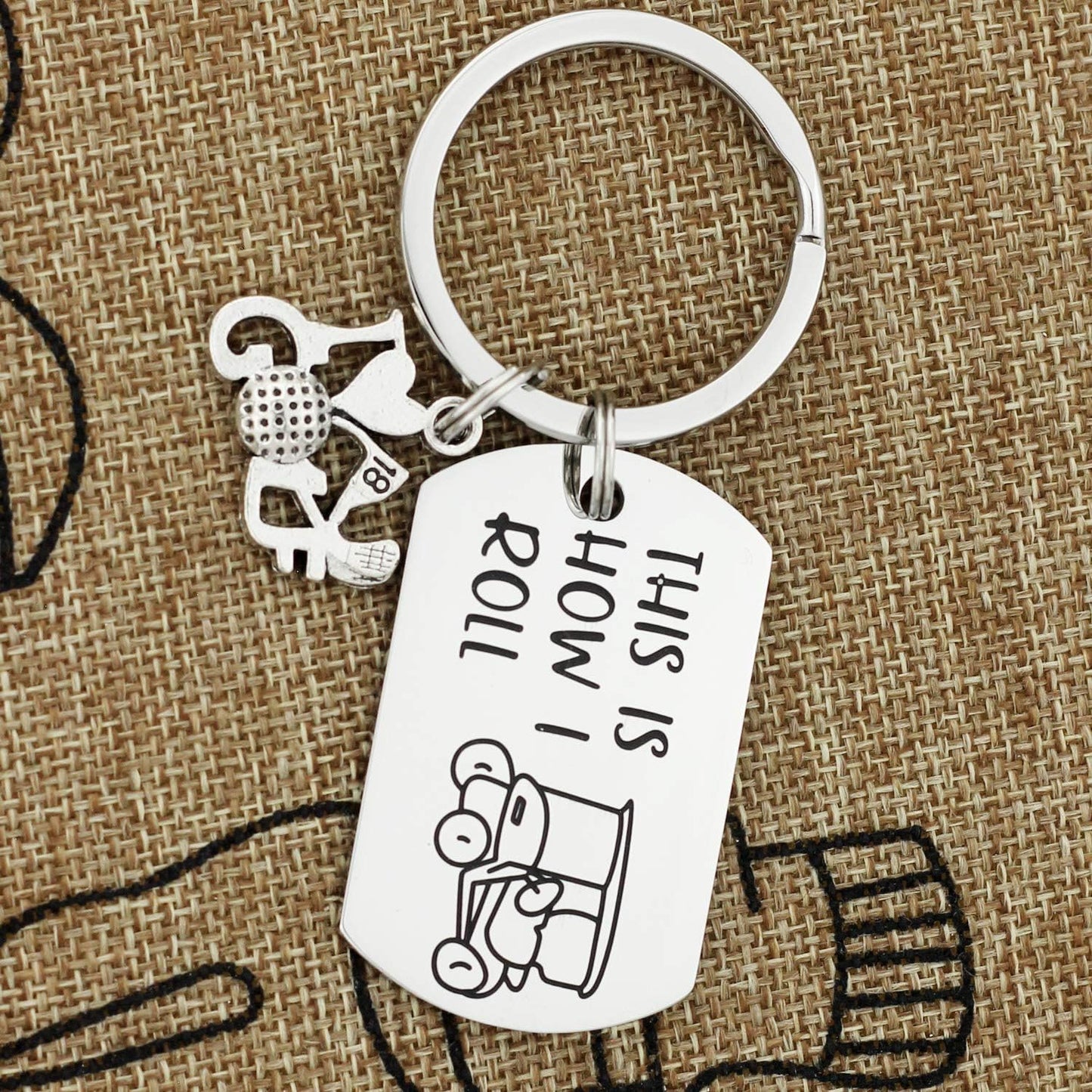 Kivosliviz Golf Gift Golfer Keychain How I Roll Golfers Keychains Gift for A Golfer Lover