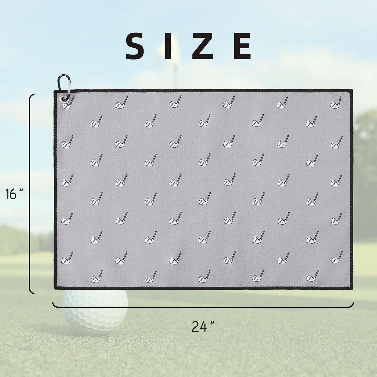 Mile High Life Printed Golf Towel(16"x24"), Brush Tool Kit, Divot Repair Tool, Microfiber Towel，Brush with 2FT Retractable Cord, Repair Tool w Magnetic Golf Ball Marker