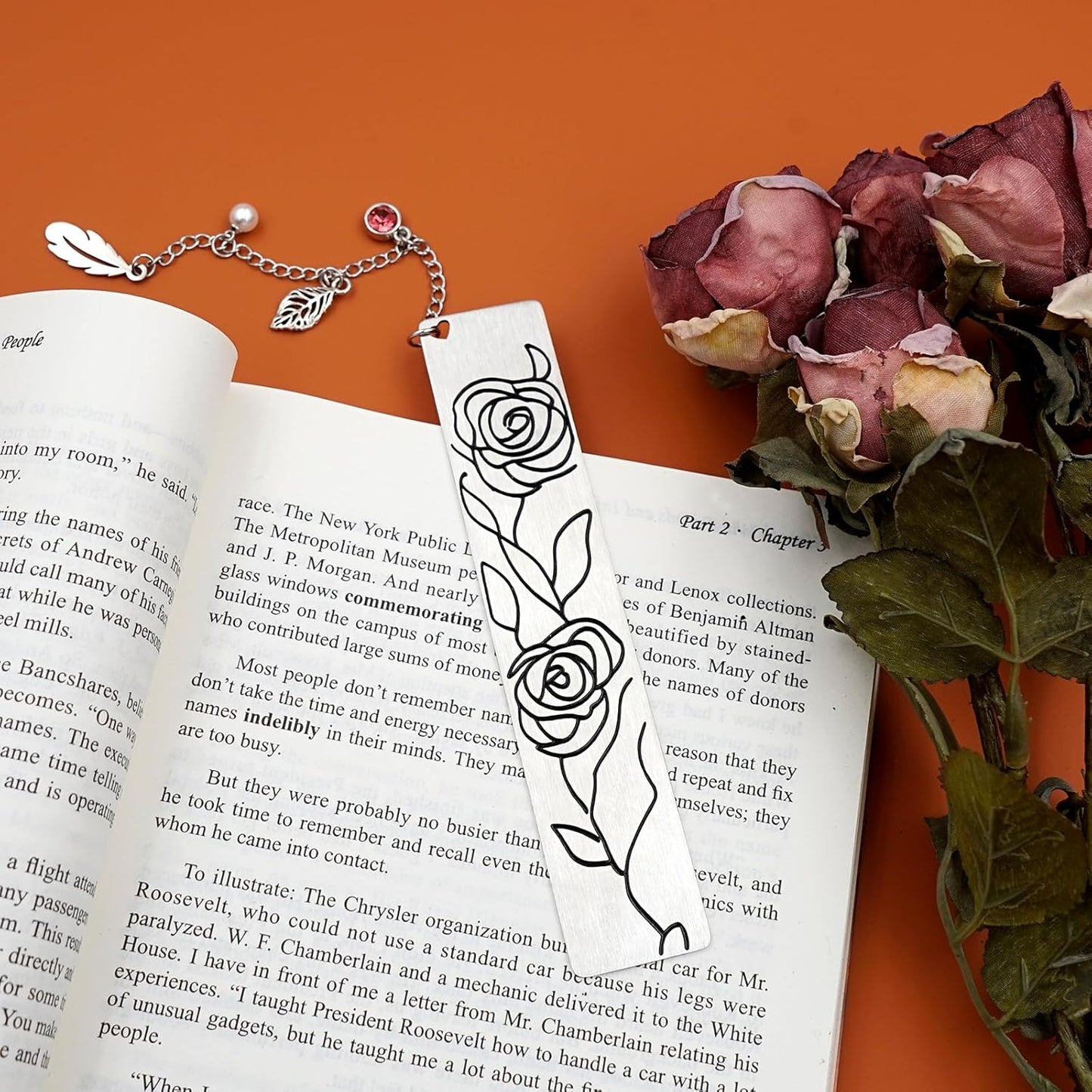 Metal Bookmark Gifts for Women Men,Book Marks for Reading,Bible Bookmarks,Friends Teacher Birthday Valentines Mothers Fathers Day Christmas Book Lovers Gift (04-Rose Bookmark)