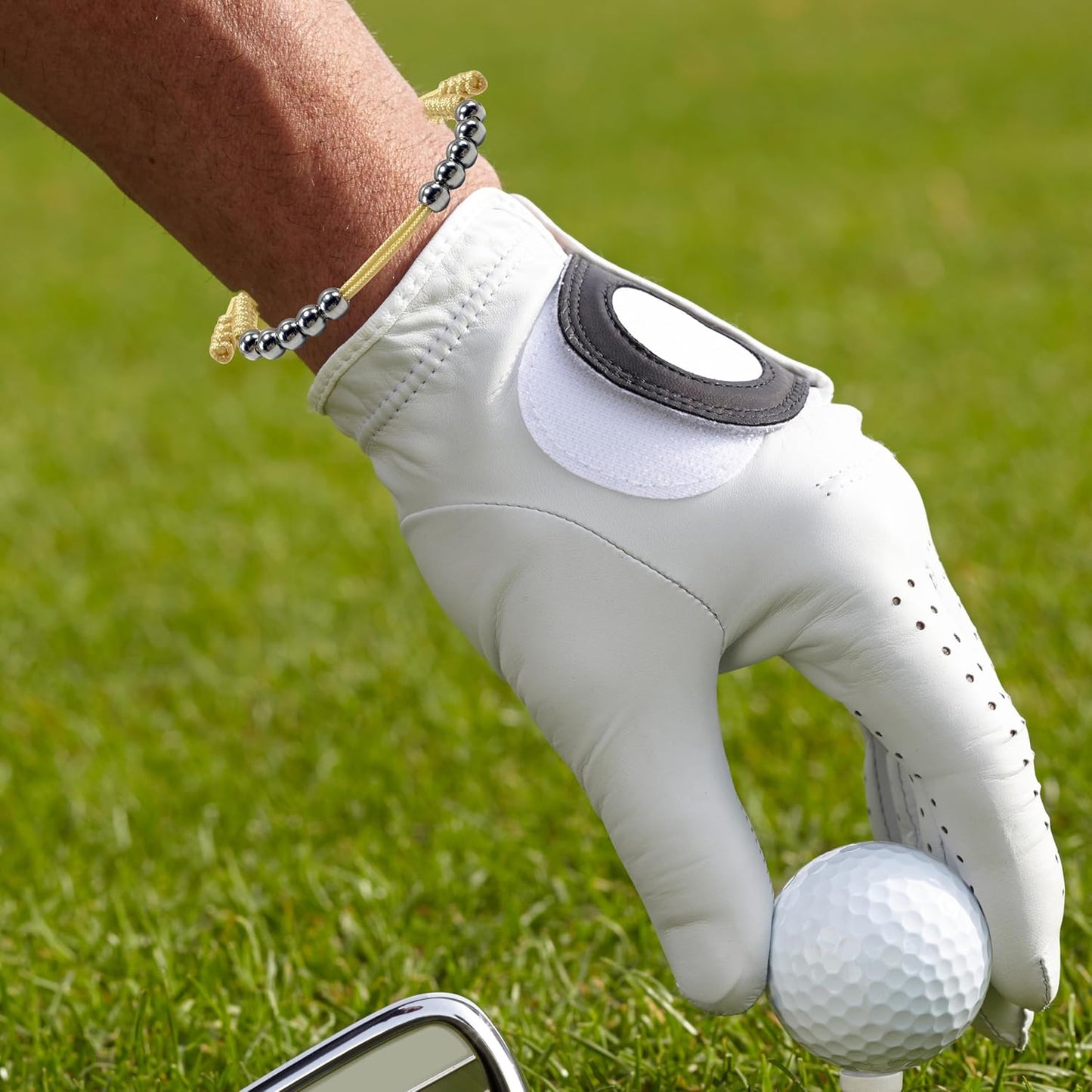 LAMIBEE Premium Golf Stainless Steel 10 Bead Score Counter Bracelet, Golf Stroke Count Bracelet, Resizable Easy Adjust Golf Round Scoring Tracker, Durable Stylish Golf Accessory