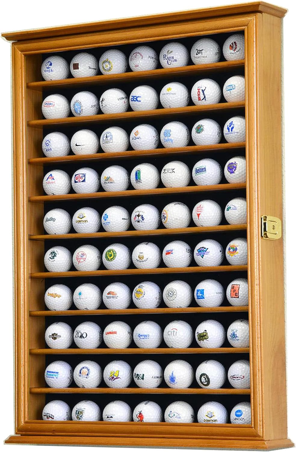 70 Golf Ball Display Case Cabinet (Oak)