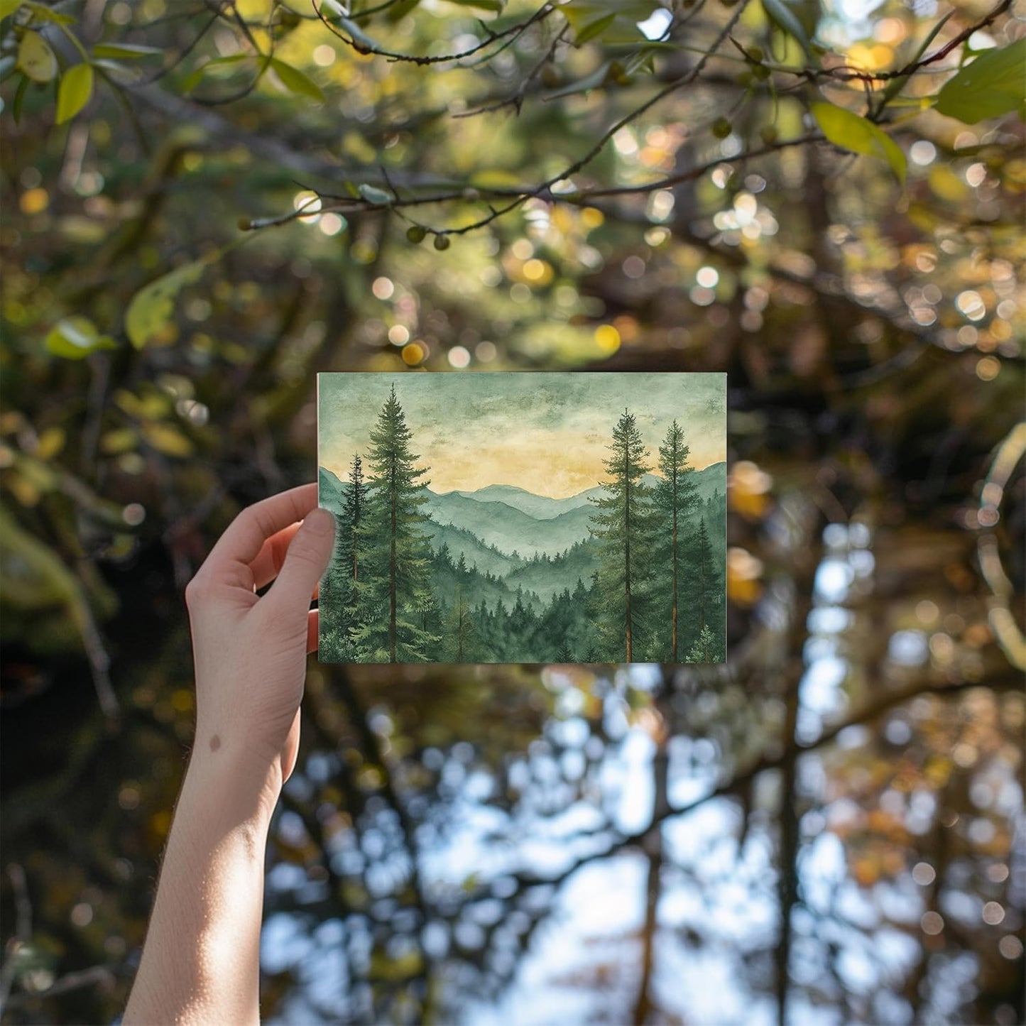 Blank Cards with Envelopes All Occasion,Whimsical Watercolor illustration Design Blank Greeting Cards 4x6,40Pack -Blank Greeting Cards,Note Cards with Matching Peel-and-Seal Rustic Envelopes