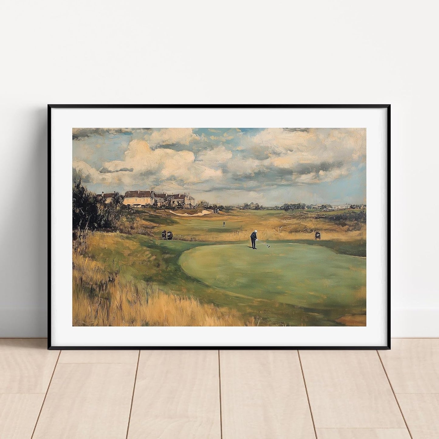 Vintage Golf Course Premium Giclee Fine Art Prints - Antique Style Golf Course Painting Posters, Golf Wall Art, Aesthetic Golfing Poster for Home Office Decor, Ready to Frame