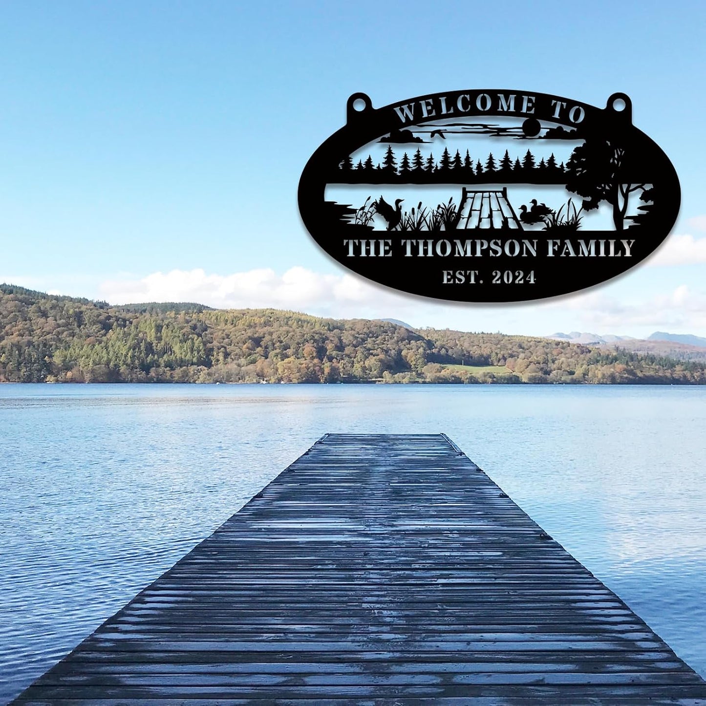 Personalized Lake Dock Metal Sign, Custom Outdoor Metal Sign, Personalized Family Lake Lot Sign, Dock Signs, Lakeside Signs, Outdoor Decor