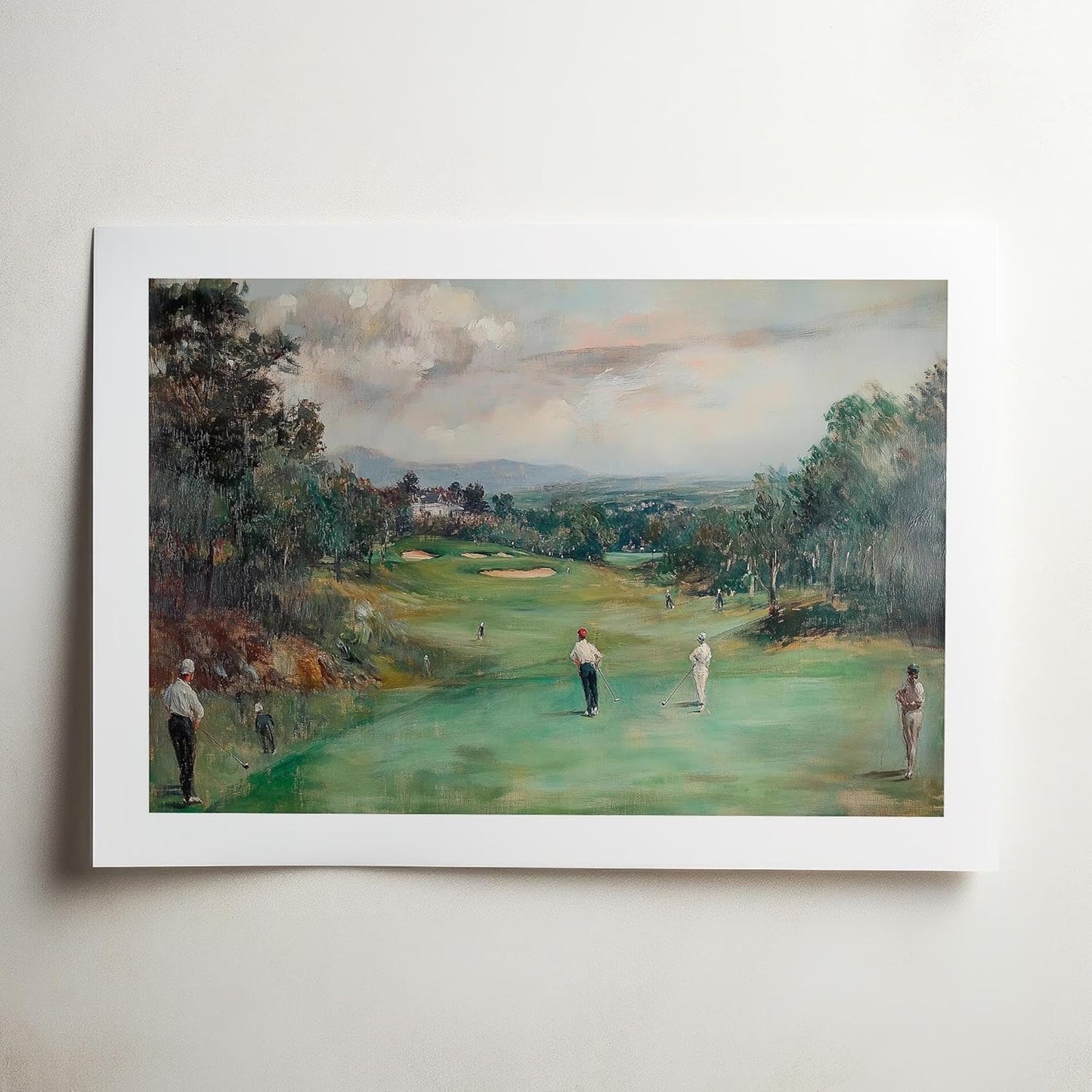 Vintage Golf Course Premium Giclee Fine Art Prints - Antique Style Golf Course Painting Posters, Golf Wall Art, Aesthetic Golfing Poster for Home Office Decor, Ready to Frame