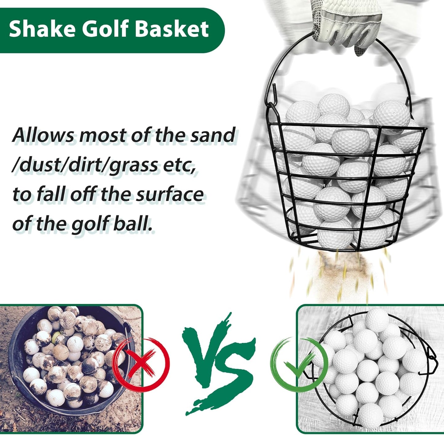 10L0L Golf Basket-Golf Bucket Suitable for Golf Practise & Competition Anti-Rust, Portable Golf Ball Basket (2 Pack)