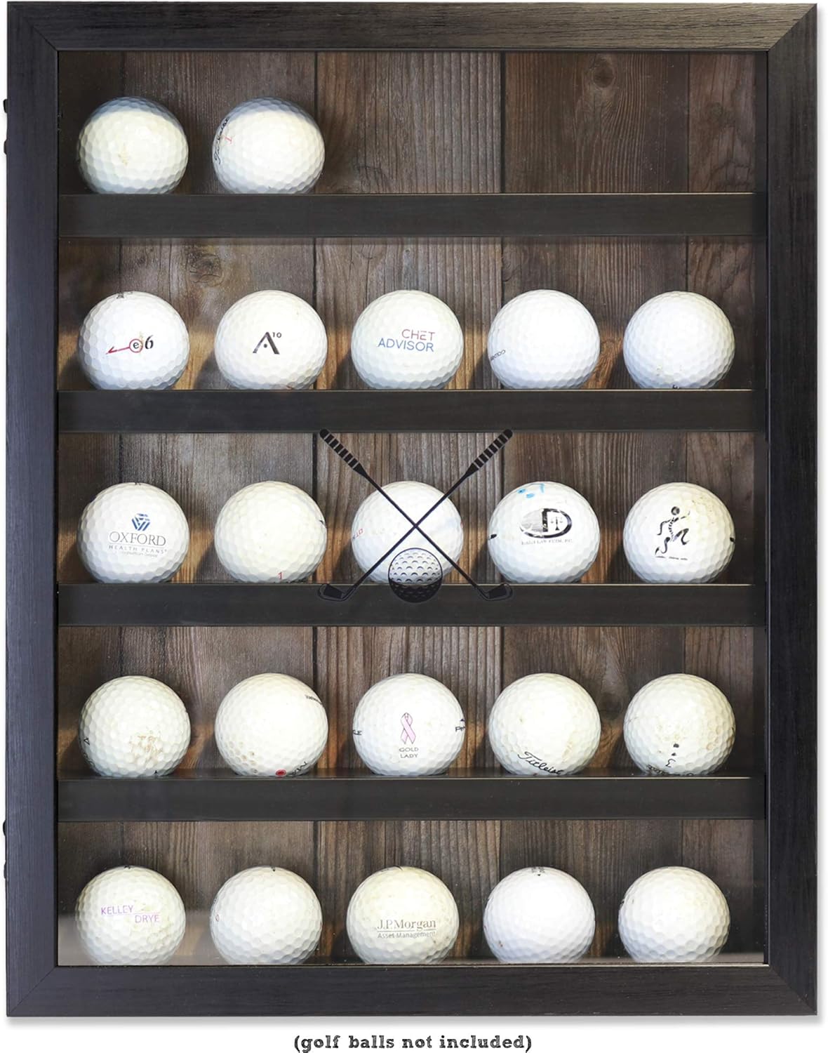 Lawrence Frames 531011 11x14 Golf Display Case-Holds 25 Logo Balls Shadow Box Frame, Black