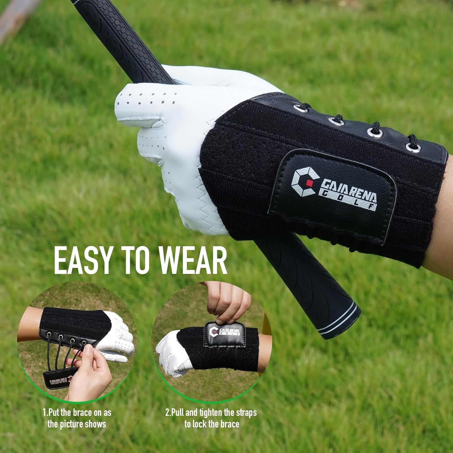 GAIARENA Golf Wrist Brace Wrist Hinge Swing Aid, Efficient Golf Swing Training Equipment to Correct Wrist’s Angle & Develop Muscle Memory for Beginner Golfers