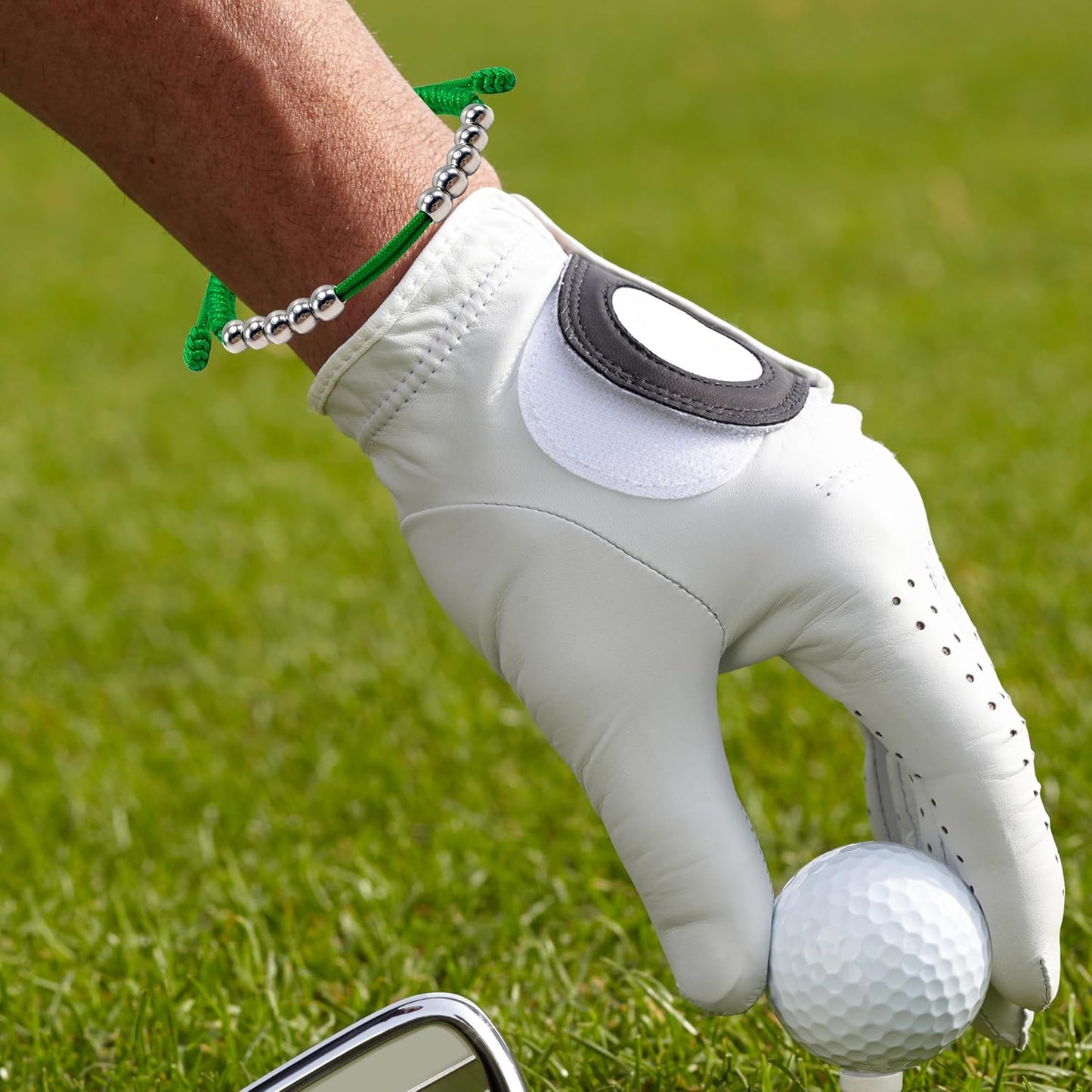 LAMIBEE Premium Golf Stainless Steel 10 Bead Score Counter Bracelet, Golf Stroke Count Bracelet, Resizable Easy Adjust Golf Round Scoring Tracker, Durable Stylish Golf Accessory