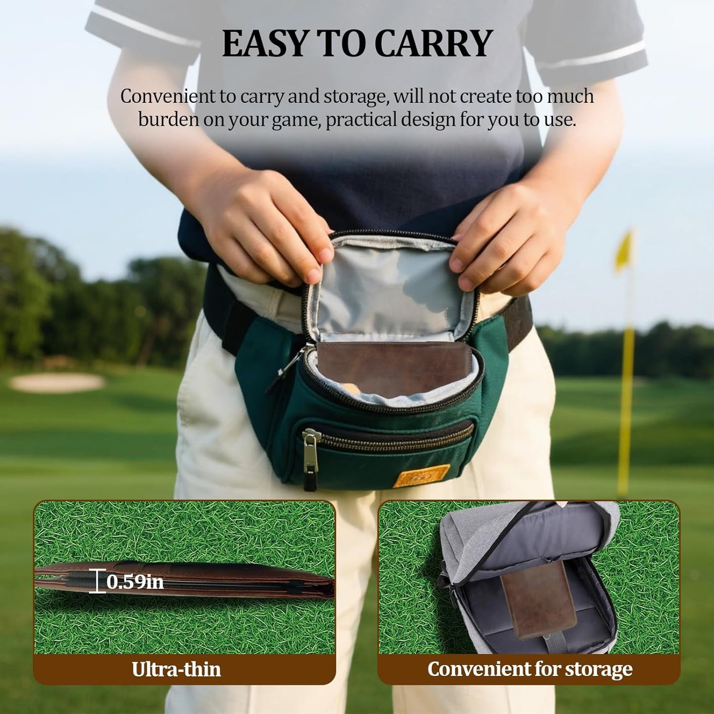 Leather Golf Scorecard Holder,Score Card Holder Golf,Yardage Book Cover,Golf Scorecard Book (Brown)