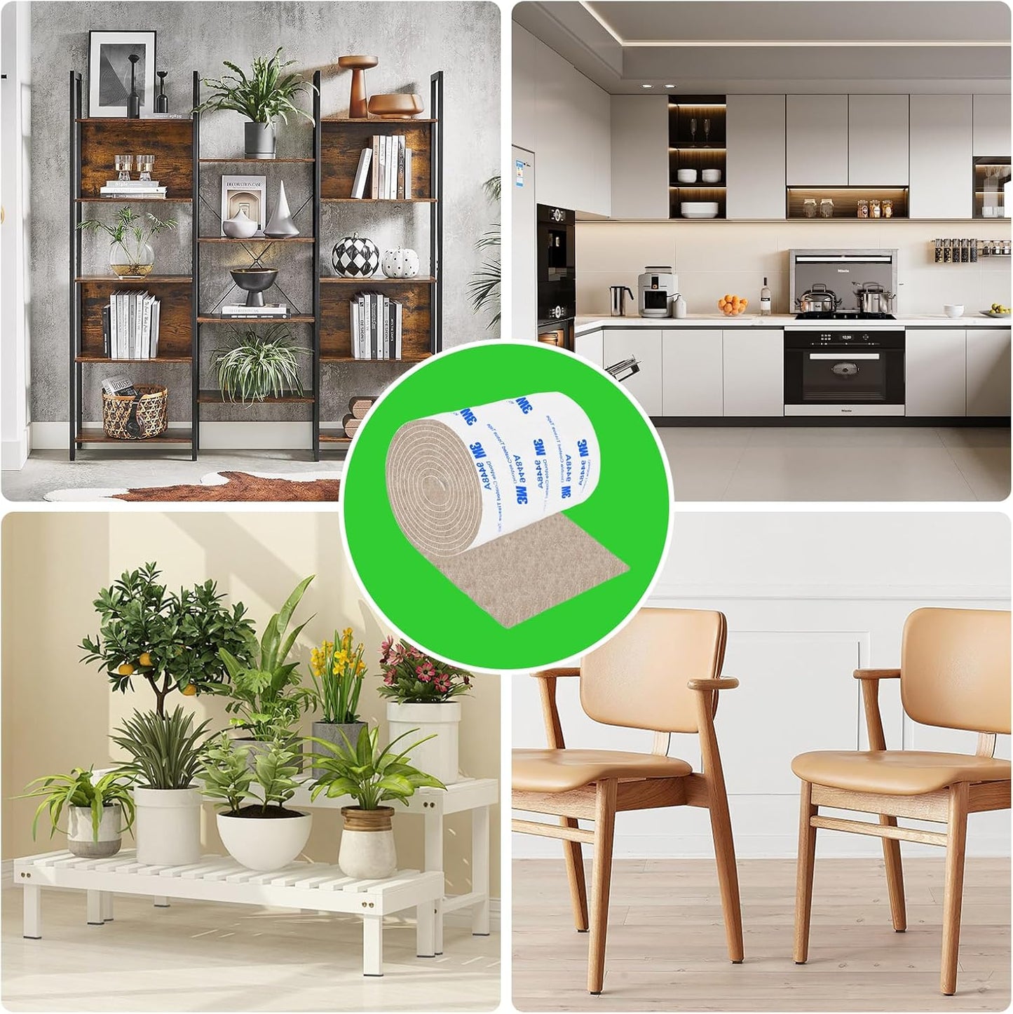 Felt Furniture Pads - 1 Roll 5"x40" Beige Adhesive Felt Tape Floor Protectors