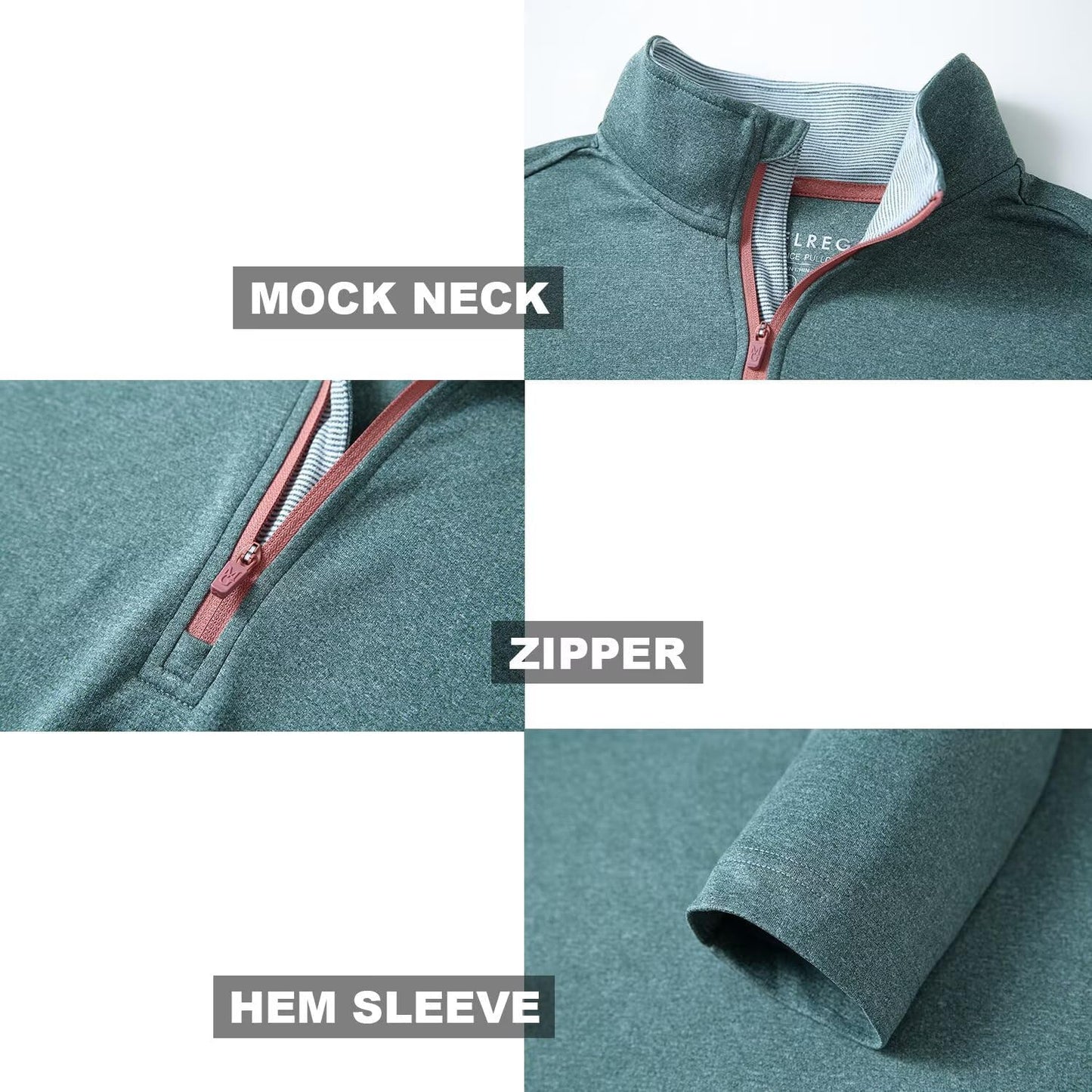 M MAELREG Quarter Zip Golf Pullover Men Dry Fit Long Sleeve Performance Wicking Mock Neck 1/4 Zip Pullover Mens Sweatshirt