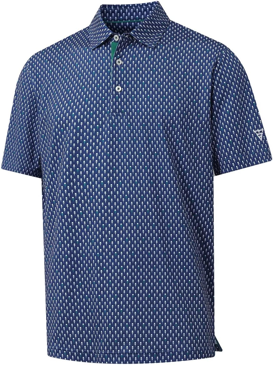 M MAELREG Mens Golf Shirt Short Sleeve Dry Fit Print Moisture Wicking Performance Patterns Collared Polo Shirt
