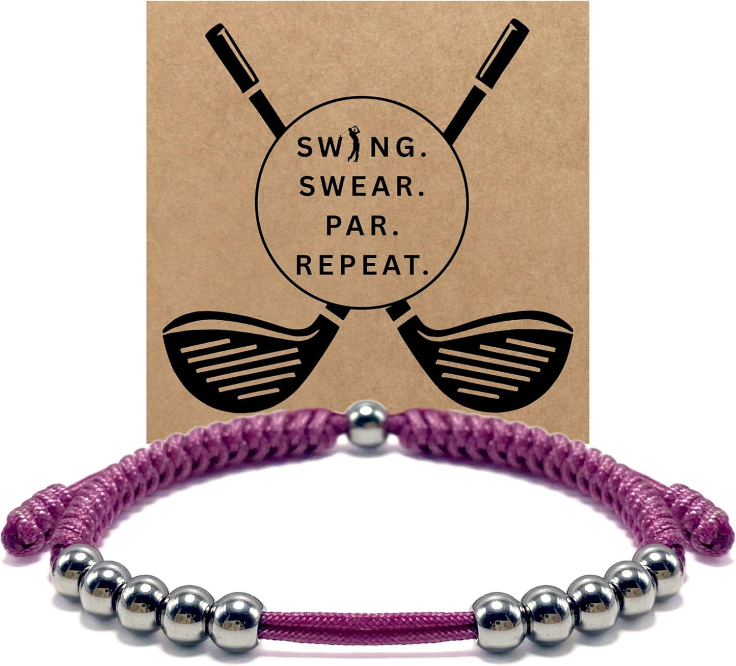 LAMIBEE Premium Golf Stainless Steel 10 Bead Score Counter Bracelet, Golf Stroke Count Bracelet, Resizable Easy Adjust Golf Round Scoring Tracker, Durable Stylish Golf Accessory