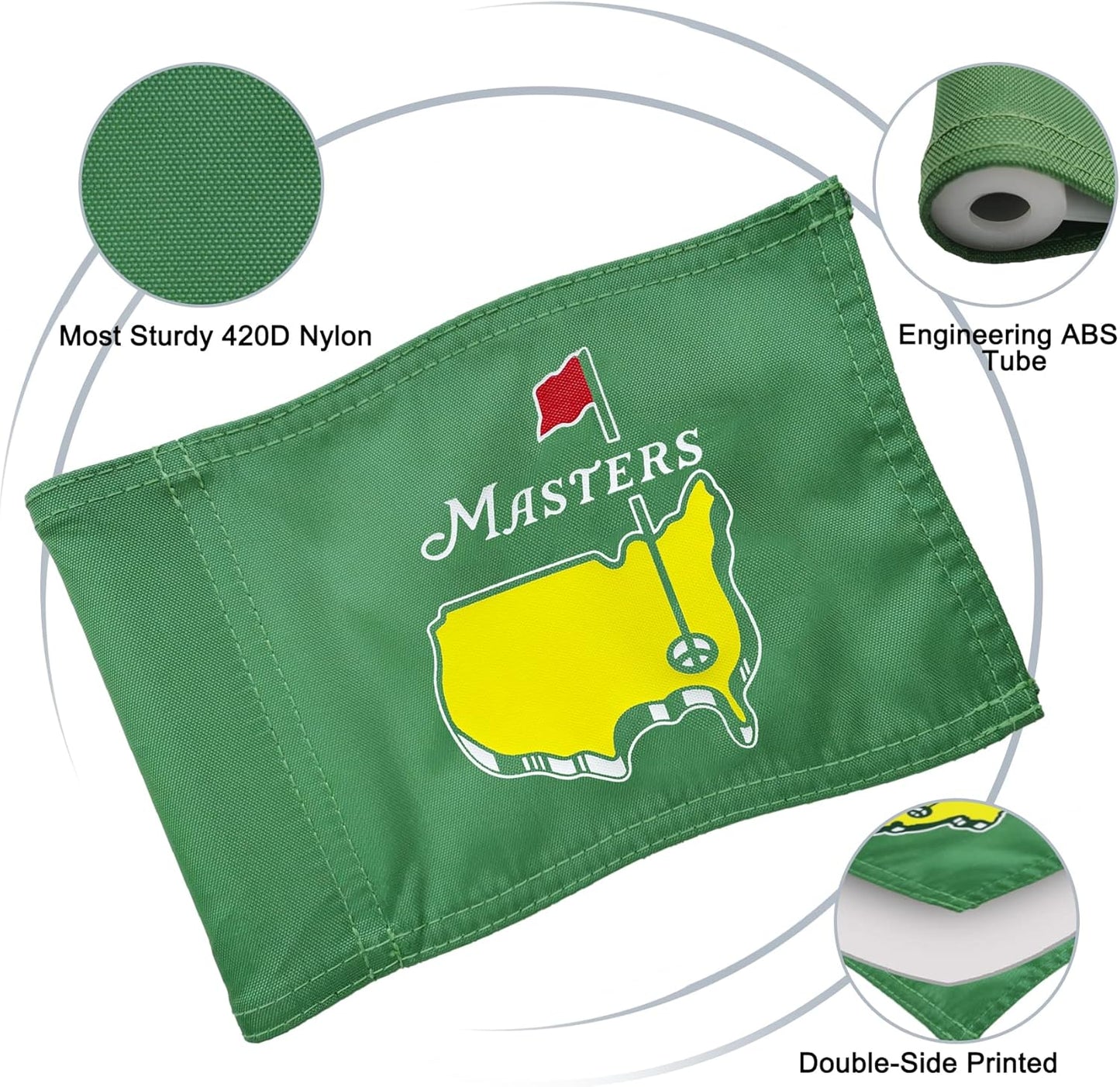 3FT Golf Flagpole with Mini Masters Flag, Double-Sided Silk-Screened, Ideal for Backyard Practice Putting Green, 9-Pack
