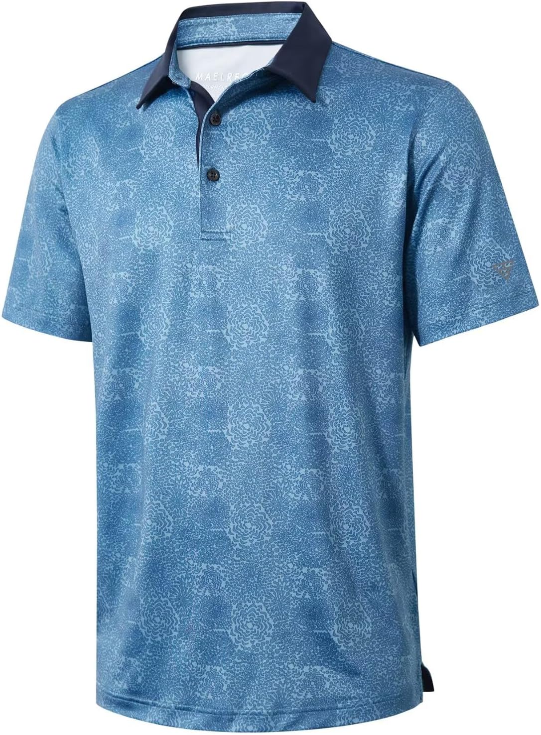 Golf Shirts for Men Dry Fit Short Sleeve Print Performance Moisture Wicking Polo Shirt