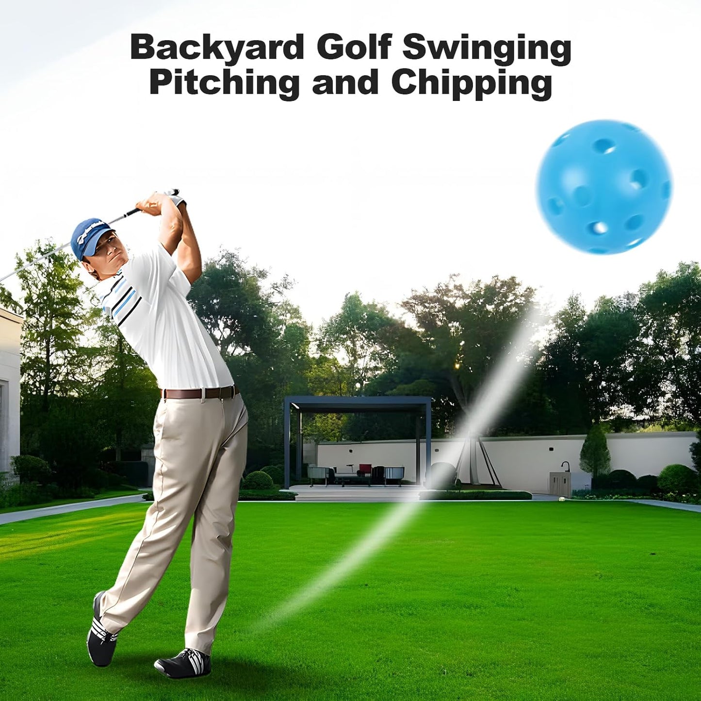 THIODOON Practice Golf Balls Limited Flight Golf Balls 40mm Hollow Plastic Golf Training Balls Colored Airflow Golf Balls for Swing Practice Driving Range Home Use Indoor