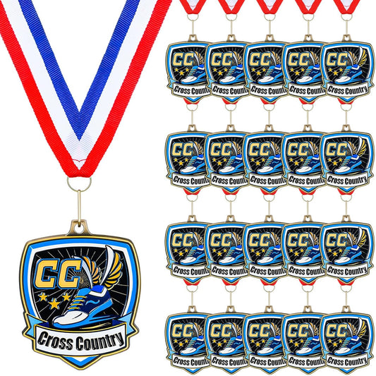 10/20 /30/40 Pcs Award Medals Bulk Sports Medals with Neck Ribbons 2.4 Inch Winner Award Trophy Prize Gift for Sports Themed Party Favors Tournaments School Match
