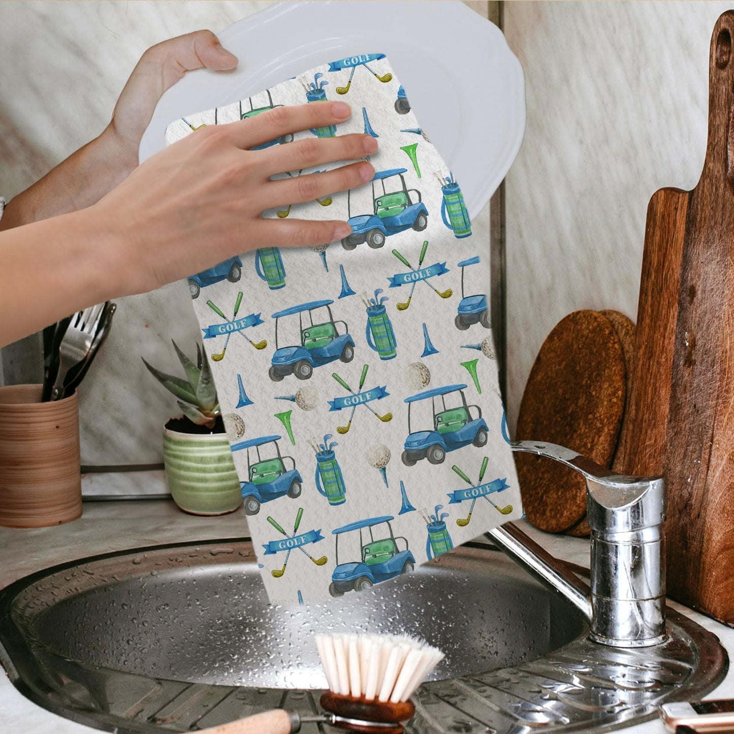 Golfer Gifts Kitchen Towels, Golf Lover Gifts for Women Men Dish Tea Towels for Kitchen Decor, Golfing Gift Decorative Hand Towel for Bathroom, 16x24 Inches