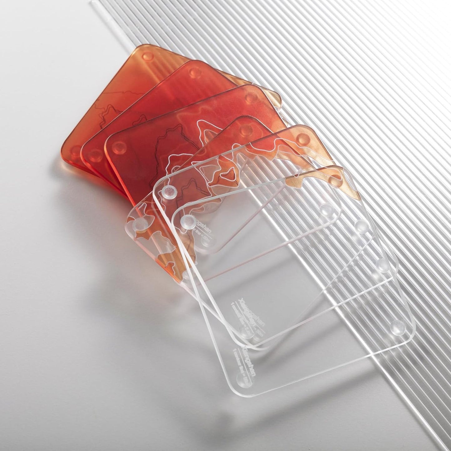 Xiangshan, BJ 3D Contour Map Glass Drink Coasters of Mountains, Ski Resort, Set of 6 with Holder, Housewarming Birthday Gifts, Home Decor