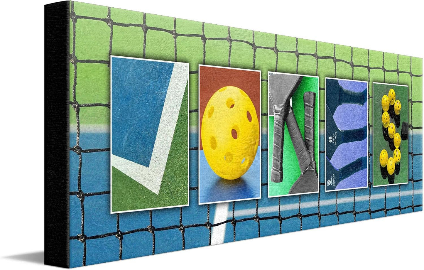 Personal-Prints PICKLEBALL Personalized Name Art Print | Customized Gift for the Pickleball Player, Duo or as a Trophy |Unique and Custom Photo Canvas Wall Art Décor (10"x30" Stretched Canvas)