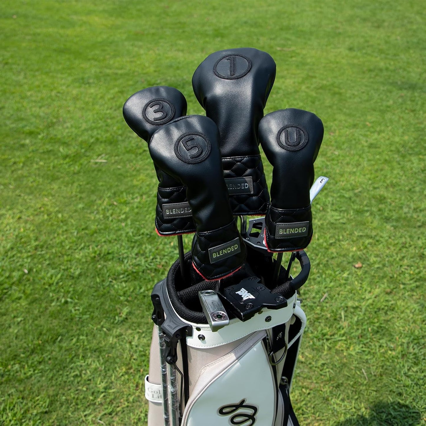 Golf Club Covers Black Golf Head Covers Driver Covers Fariway Wood Headcover Hybrid Covers Leather 3 Wood Headcover Golf Headcover with Number Tag for All Brand