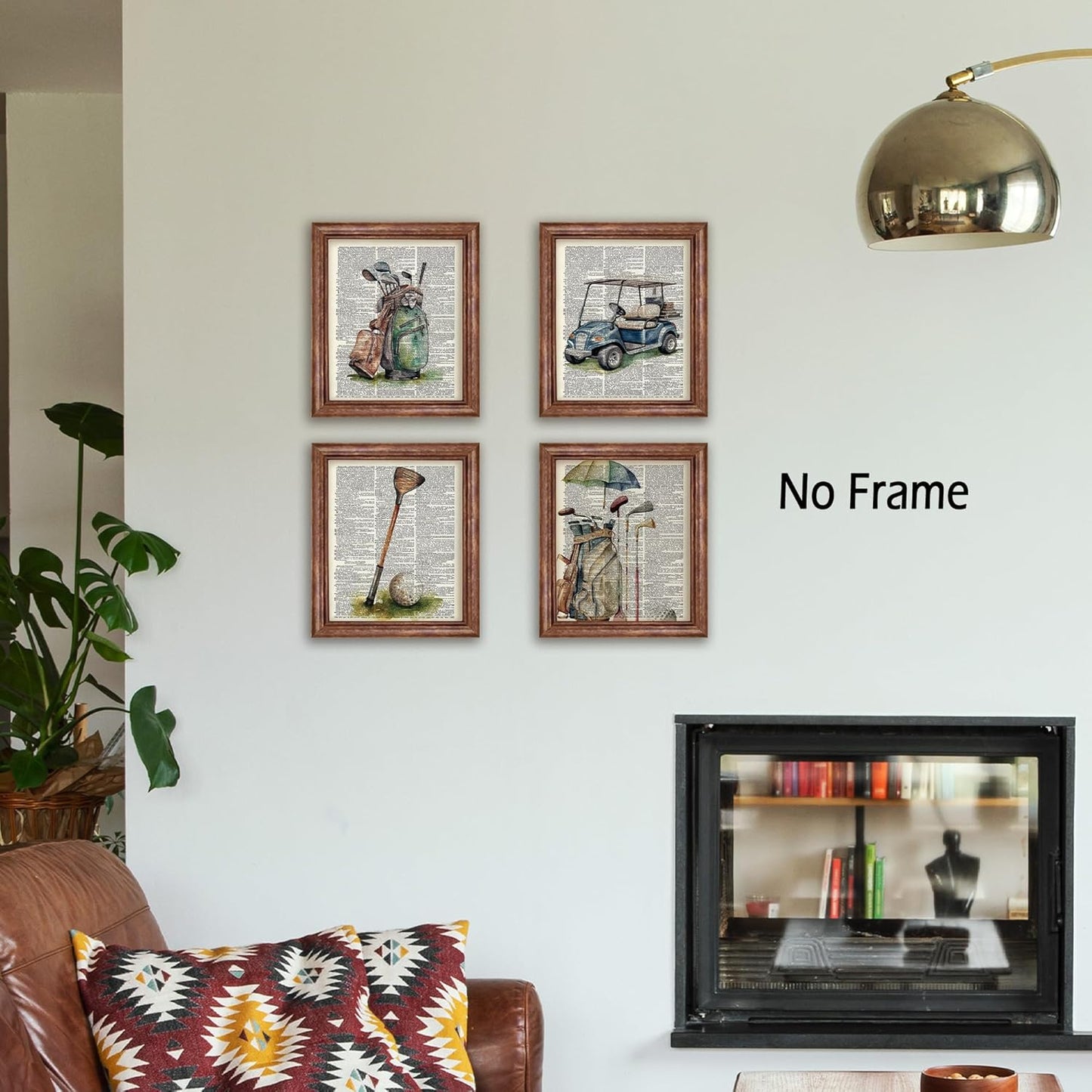 KSDUT Vintage Golf Wall Decor Art Set of 4 - Retro Artwork Poster Prints Golf Club Wall Decor Golf Gifts Wall Art for Office Games Sports Room Dorm Decorations - 8"x10" Unframed