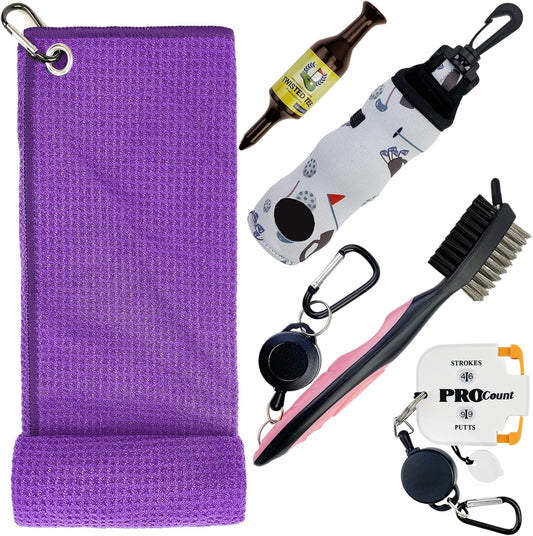 Golf Club Cleaning Kit 5-in-1 Golf Accessories Kits Must Have Golf Accessories Best Golf Club Gifts for Men Women