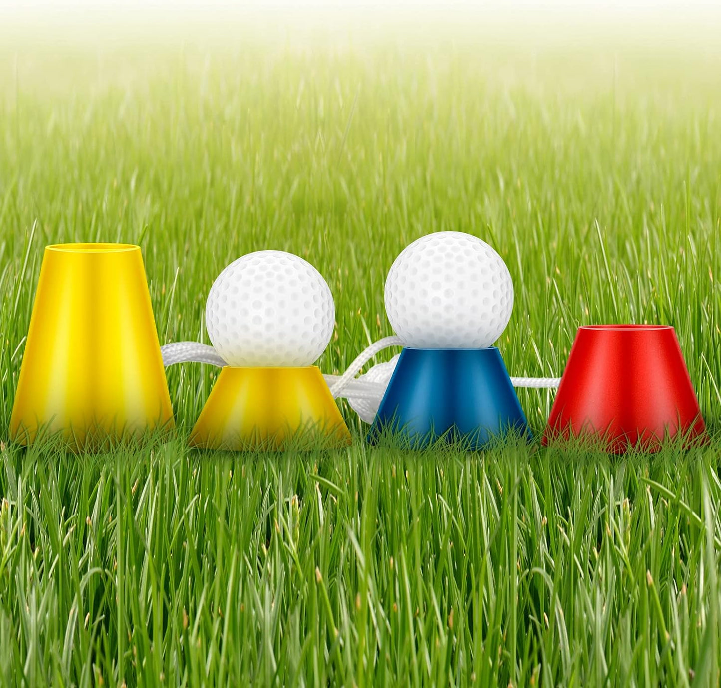 Gejoy 24 Pieces Rubber Winter Golf Tees Golf Rubber Tees Practice Tee Holder with 4 Different Height for Practice, 38,22,16.5,12 mm