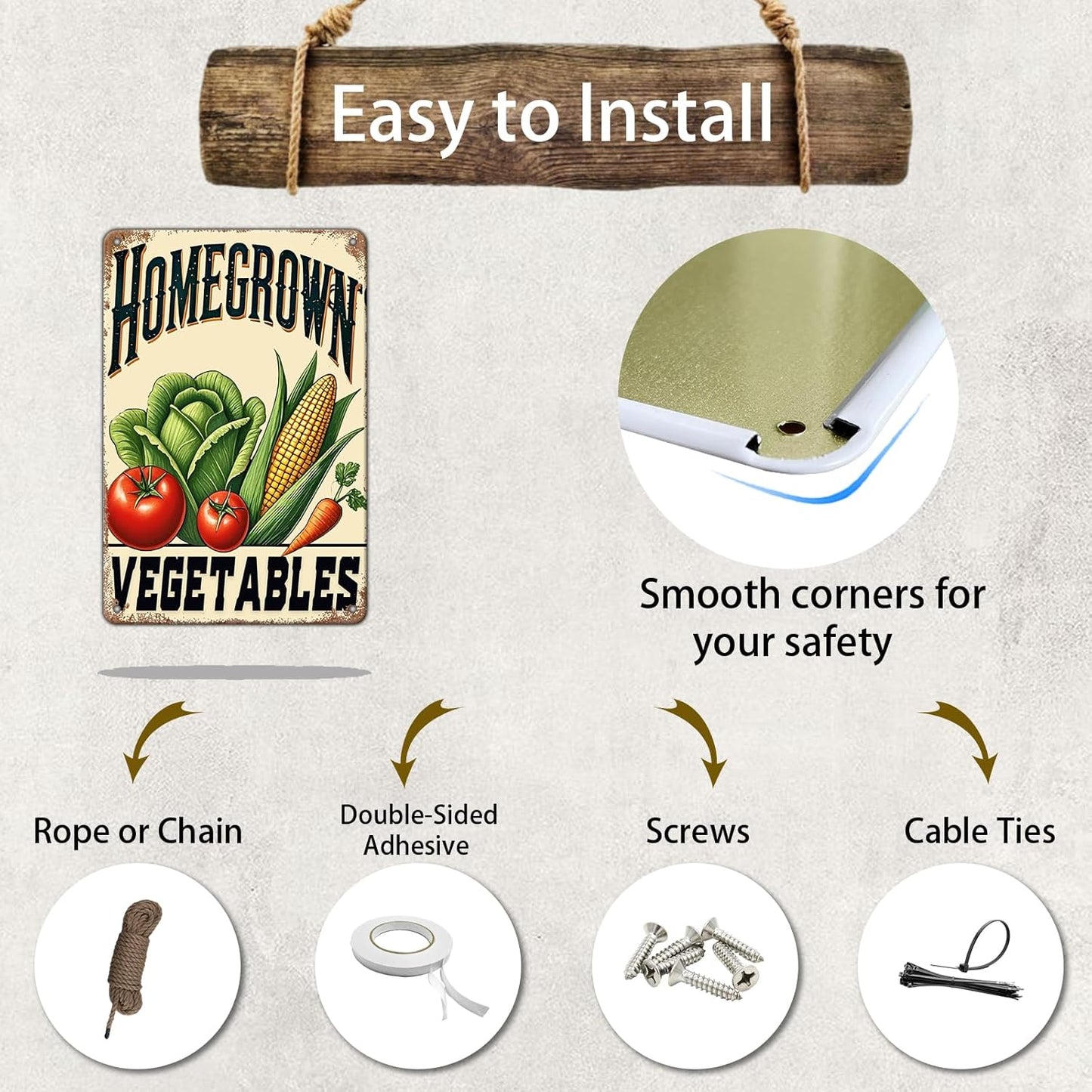 Vegetable Tomato Corn Poster Vegetable Metal Tin Sign Homegrown Vegetables Bar Pub Sign Poster Home Decor Garage Bar Restaurant Kitchen Cafe 8x12 Inch Wall Art Decor