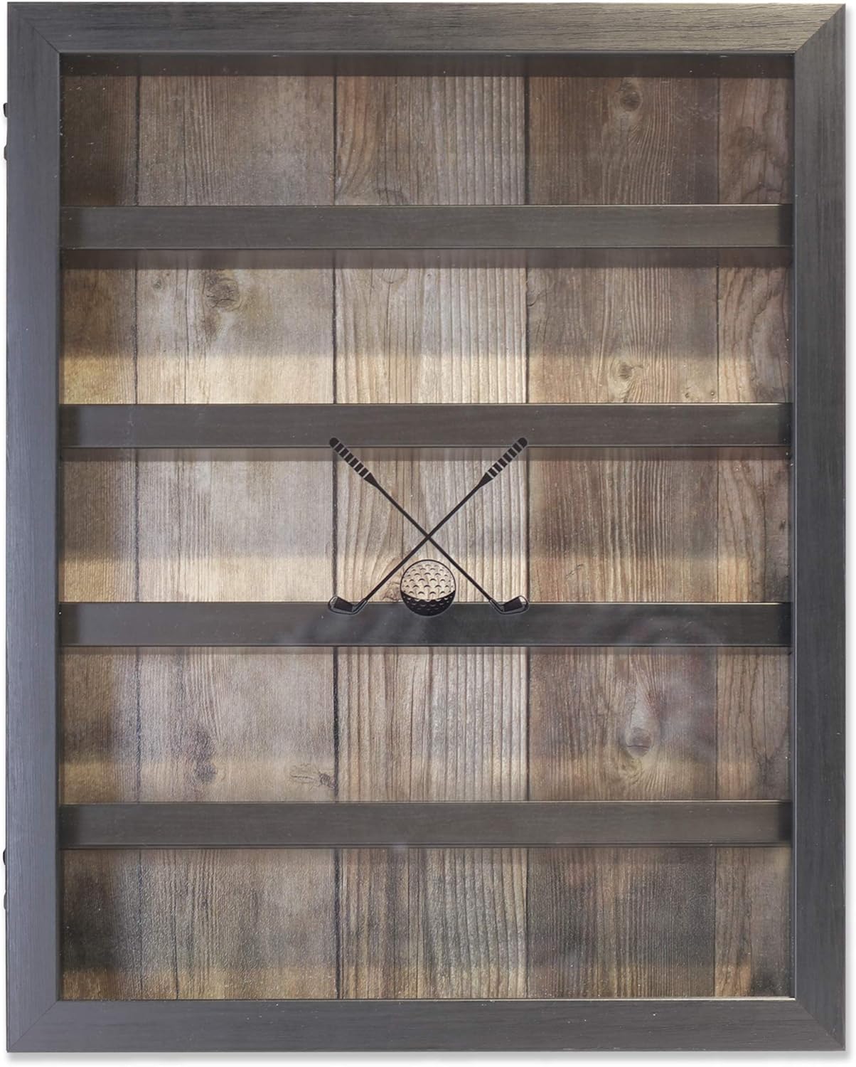 Lawrence Frames 531011 11x14 Golf Display Case-Holds 25 Logo Balls Shadow Box Frame, Black