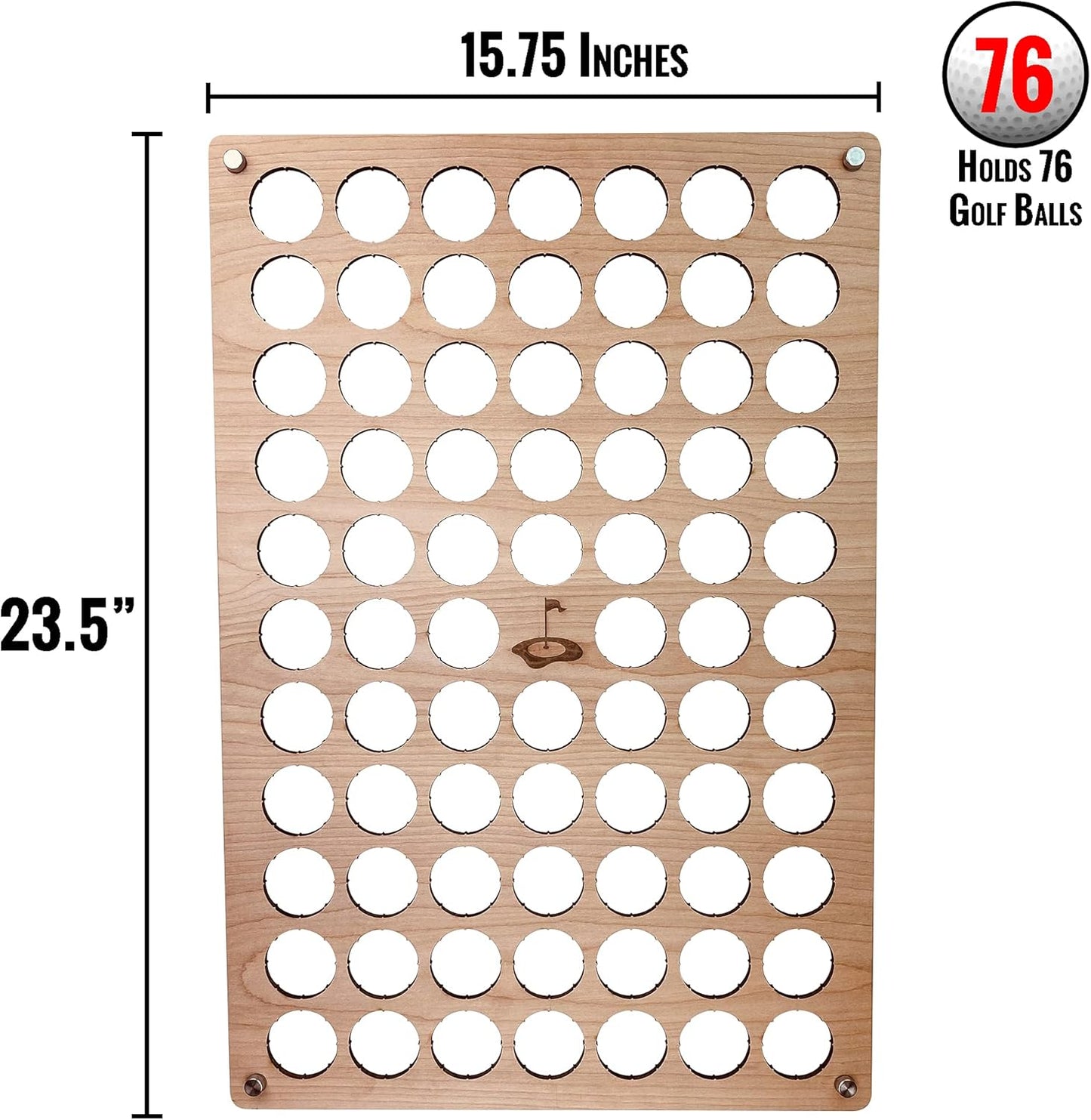 Torched Golf Ball Display Holder Collector’s Case Holds 76 Golf Balls Wall Mount Decor