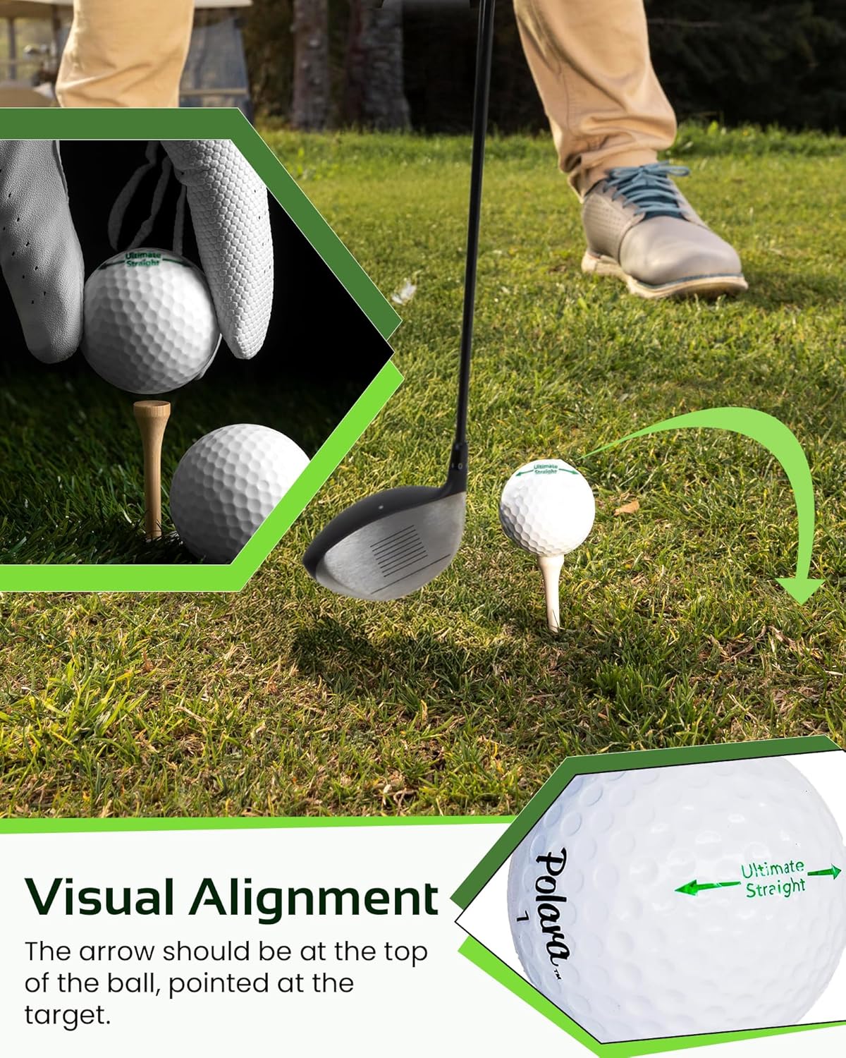 Polara Golf Self-Correcting Golf Balls – Soft Feel, Anti-Slice & Hook Correction, Exceeds USGA Limits, Dimple Pattern, High-Performance Balls for Men & Women