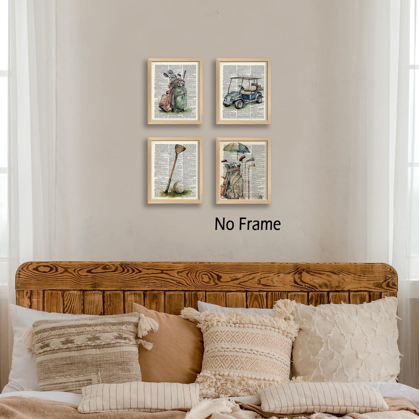 KSDUT Vintage Golf Wall Decor Art Set of 4 - Retro Artwork Poster Prints Golf Club Wall Decor Golf Gifts Wall Art for Office Games Sports Room Dorm Decorations - 8"x10" Unframed